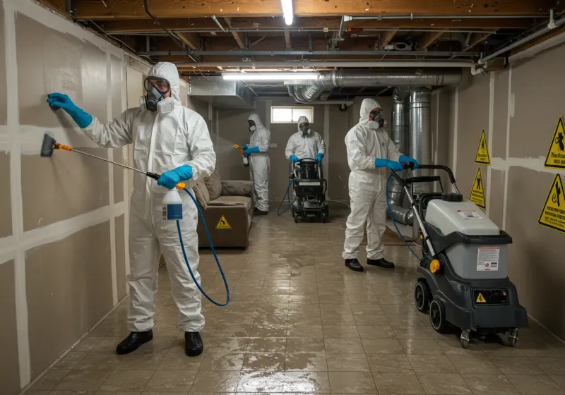 Basement Moisture Removal and Structural Drying process in Ester, AK